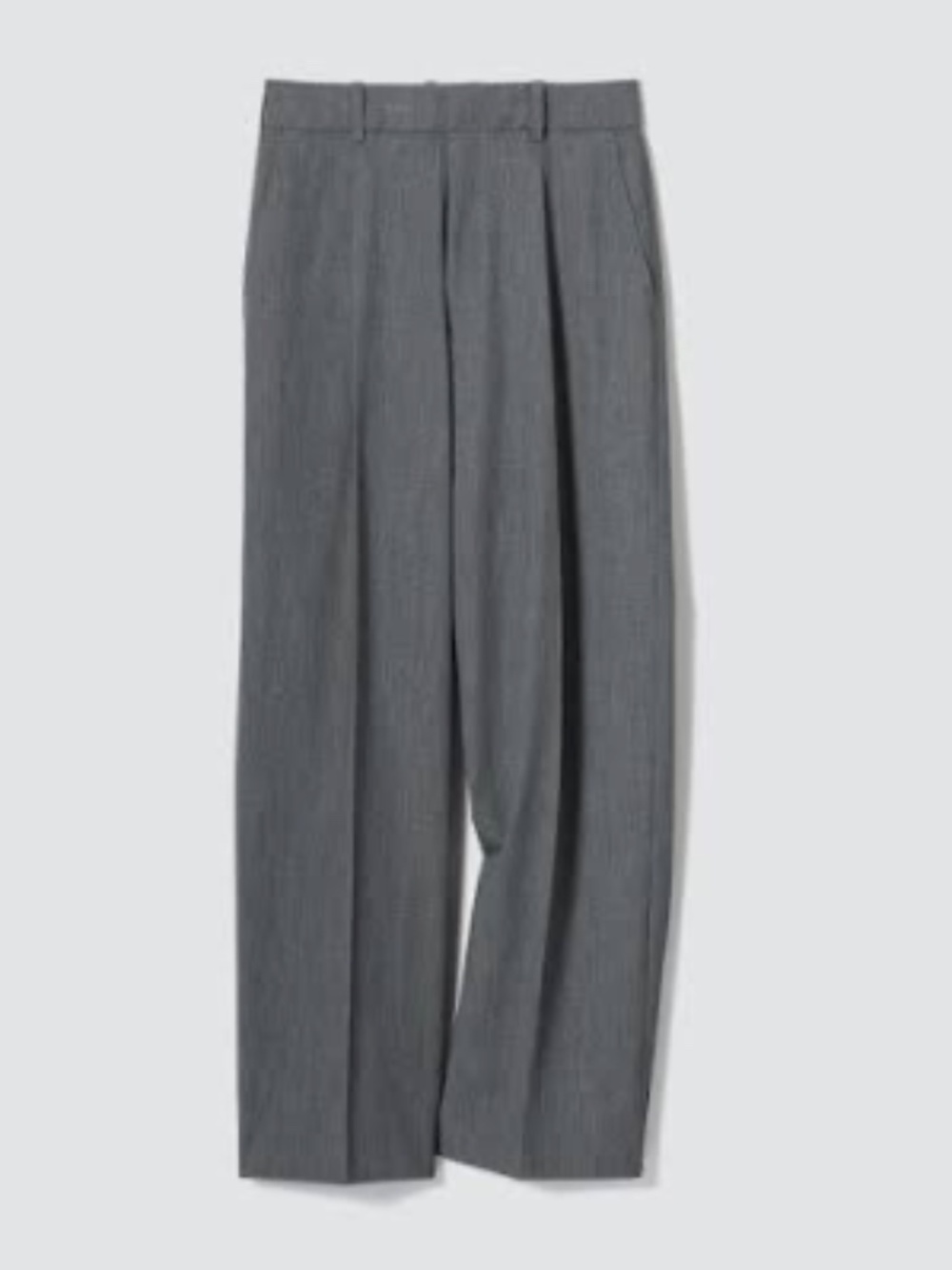 UNIQLO Pleated Wide Leg Trousers | Grey |Size XS